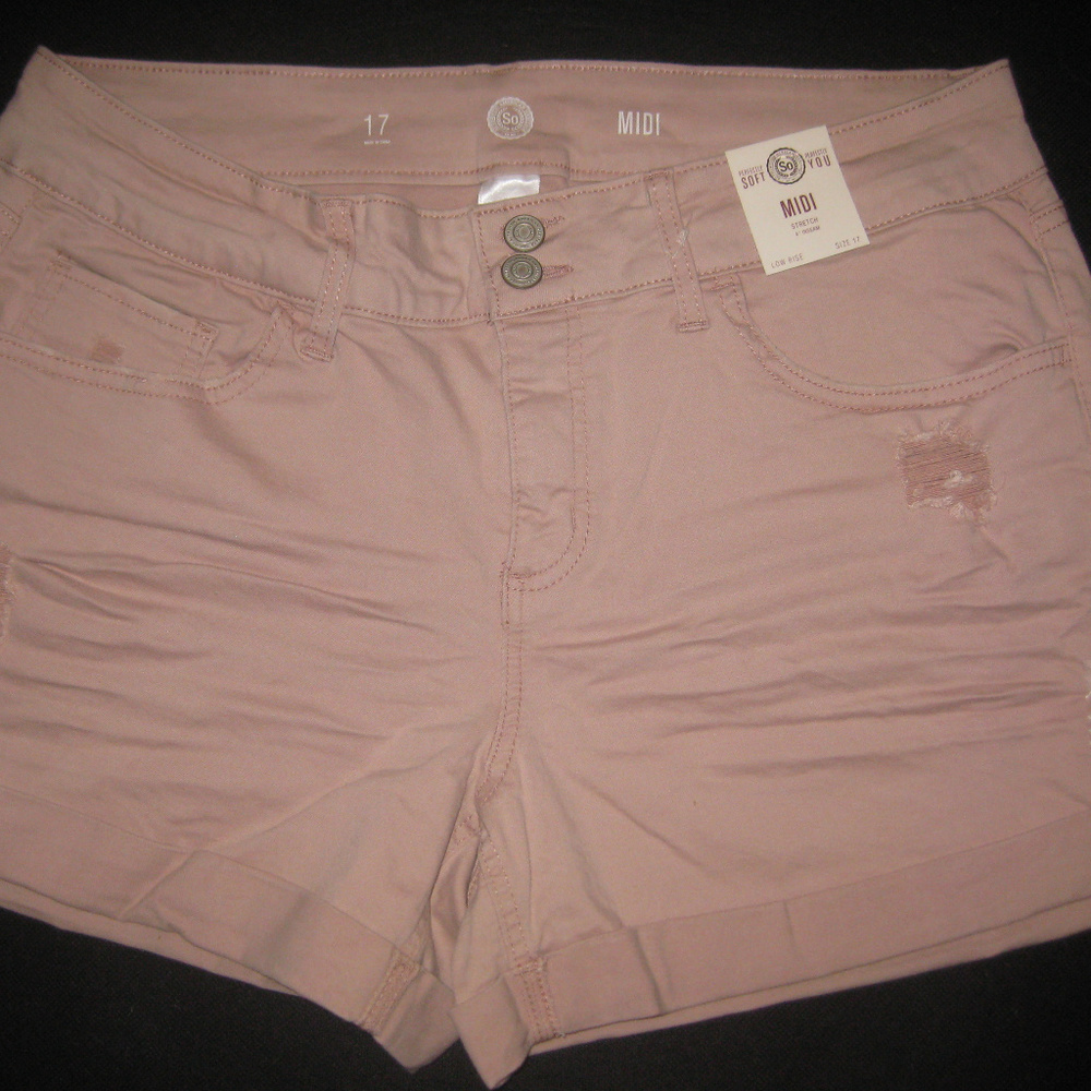Cuffed Midi Jean Shorts (Juniors)